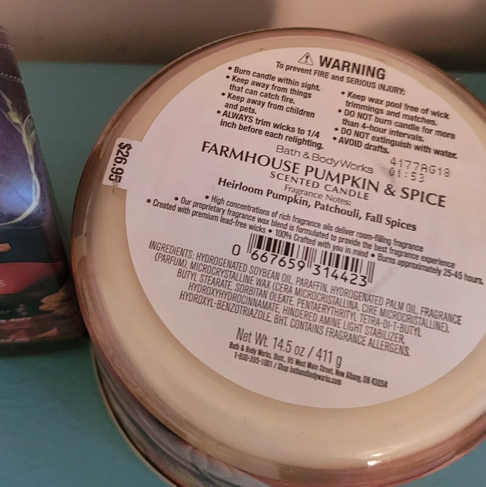 NEW Bath and body works Farmhouse Pumpkin & Spice foam Hand Soap & Candle SET!